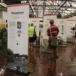 Display of pull up banners in large hall.