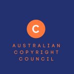 Orange circle on blue background with text Australian Copyright Council